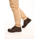 835МТ Ботинки мужские, коричневые, натуральная кожа, натуральный мех