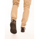 835МТ Ботинки мужские, коричневые, натуральная кожа, натуральный мех